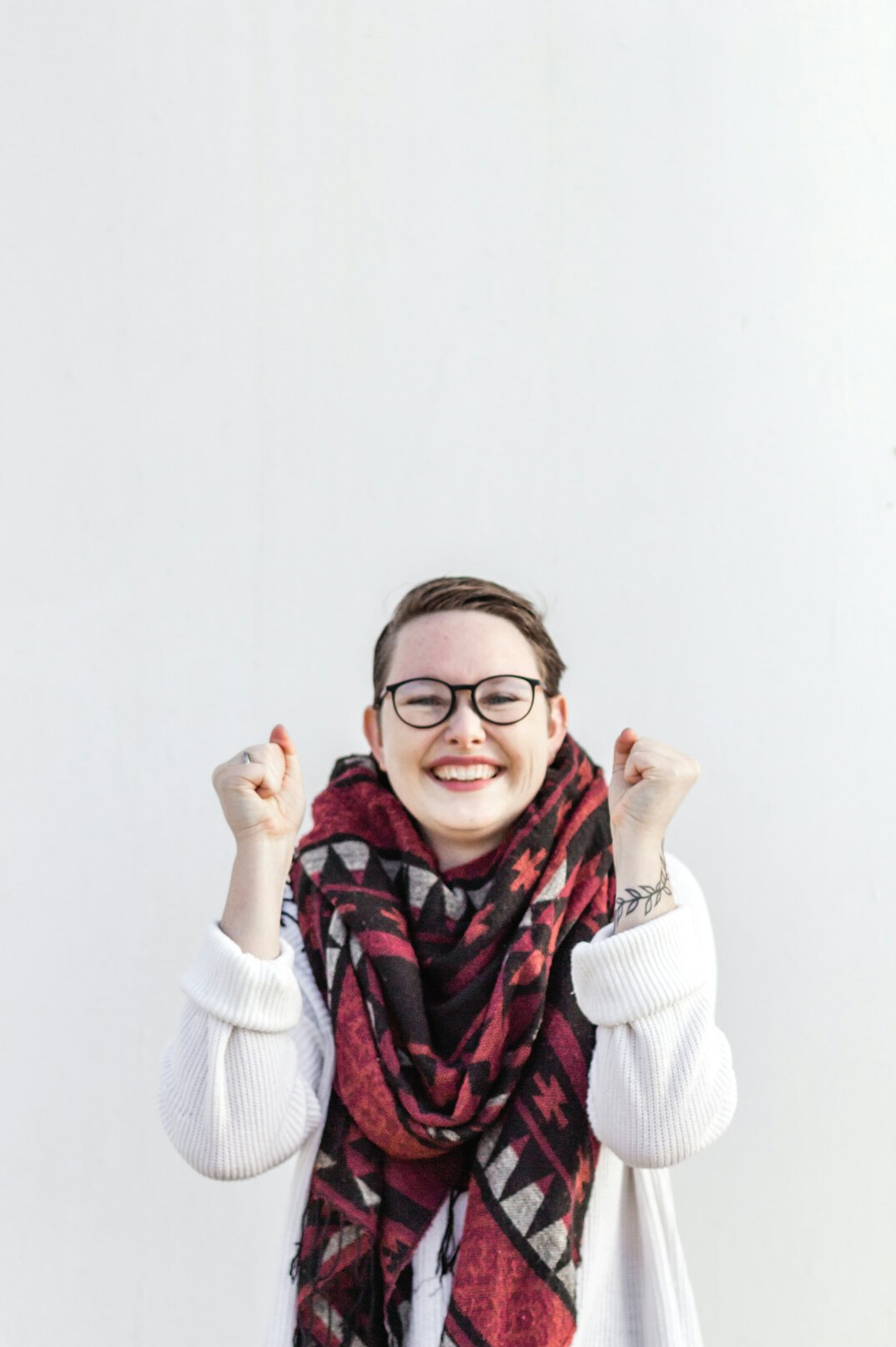person celebrating achievement